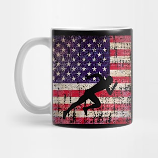 Sprinter Track Team Distressed American Flag Mug